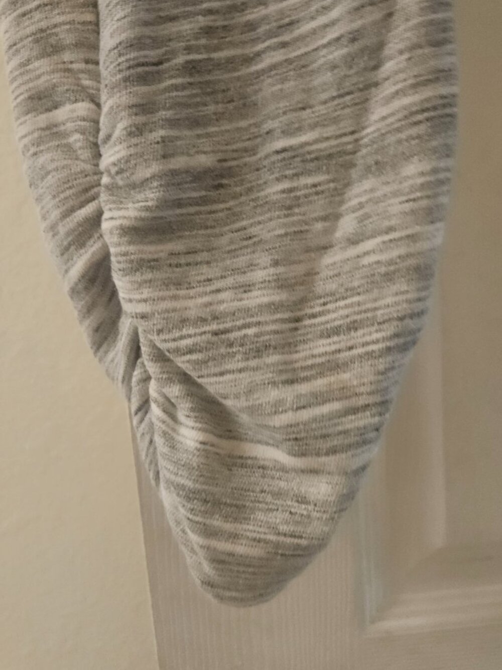 Grey white fleck Slouchy Comfy gym elastic drawstring waist pockets L - Picture 5 of 8